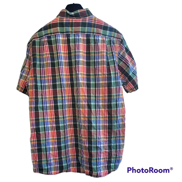 CREMIEUX Classics Mens XL Plaid Button Down Cotton Short Sleeve Shirt Multicolor - Picture 2 of 5